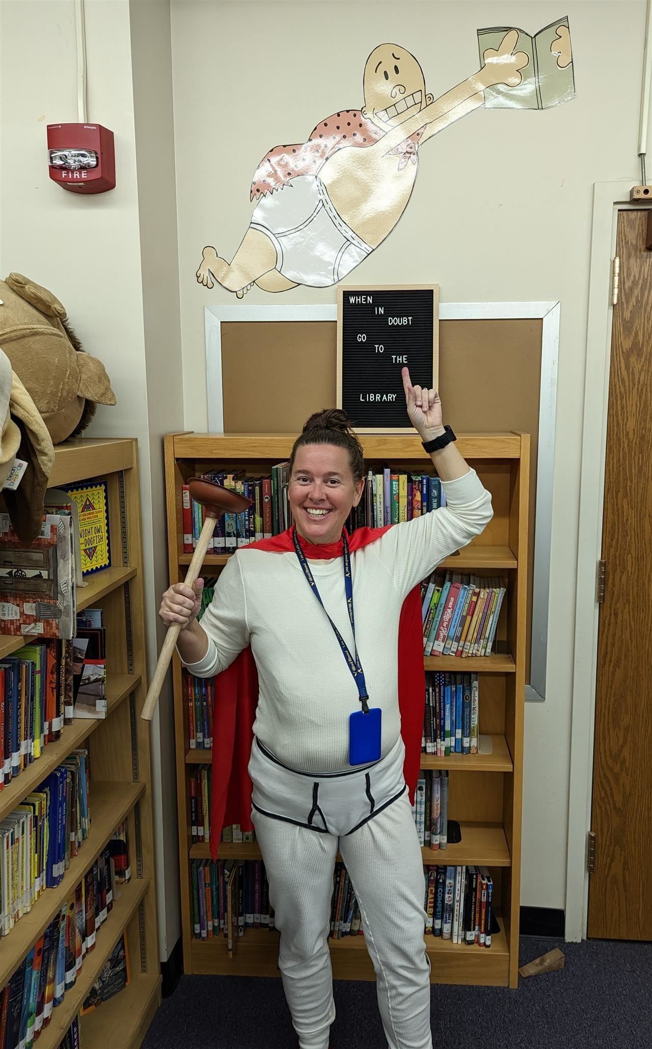 Librarian in costume